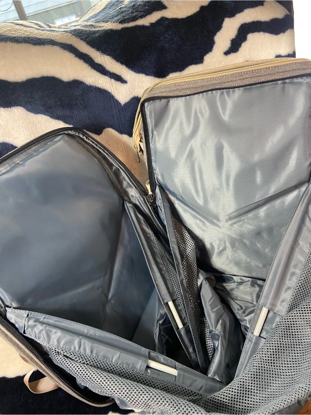 Debug Gray Dual Diaper Bag Backpack Convertible Changing Station